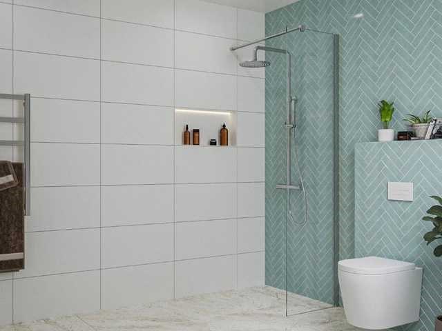 Fortifura galeria inloopdouche glasplaat easy clean 40x200cm - afbeelding 1 van  2