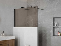 Fortifura galeria inloopdouche glasplaat halfhoge 140x80cm rookglas 8mm antikalk