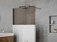 Fortifura galeria inloopdouche glasplaat halfhoog 140x80cm rookglas 8mm antikalk