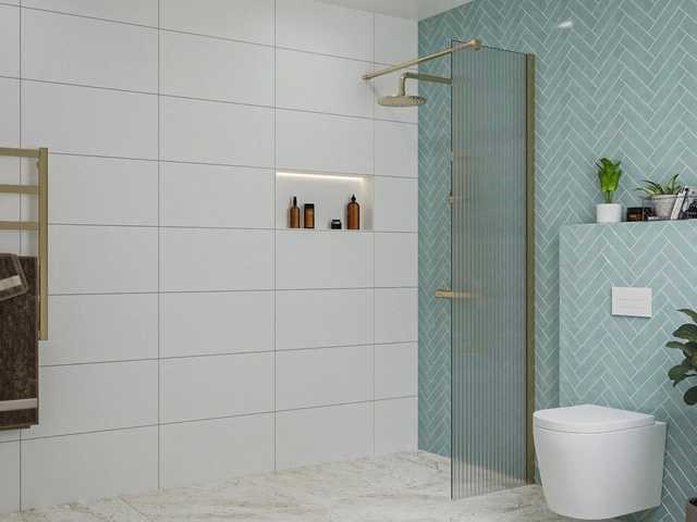 Fortifura galeria inloopdouche ribbelglas glasplaat easy clean 50x200cm - afbeelding 1 van  3