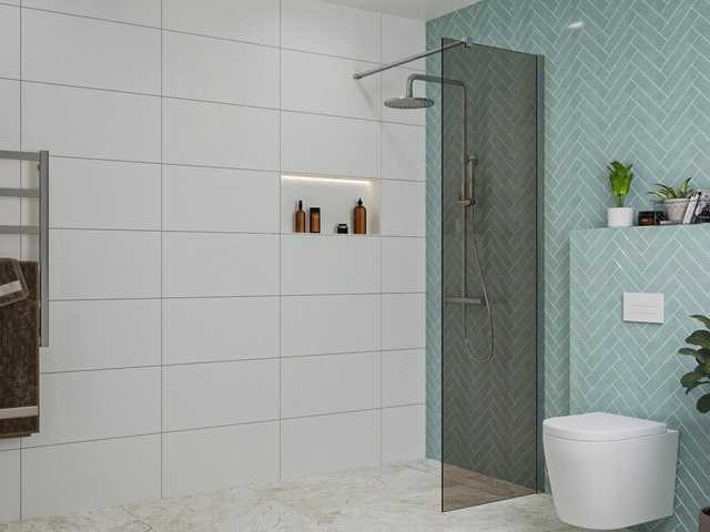 Fortifura galeria inloopdouche rookglas glasplaat easyclean 60x200cm - afbeelding 1 van  3