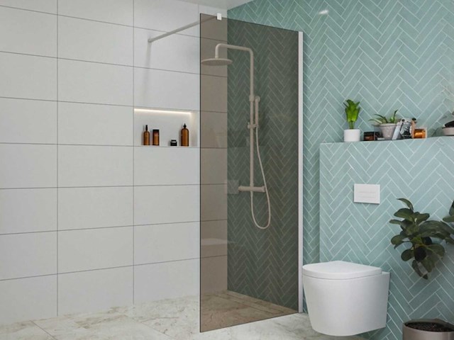 Fortifura galeria sw797938 douchewand 90x200 rookglas easy clean - afbeelding 1 van  2