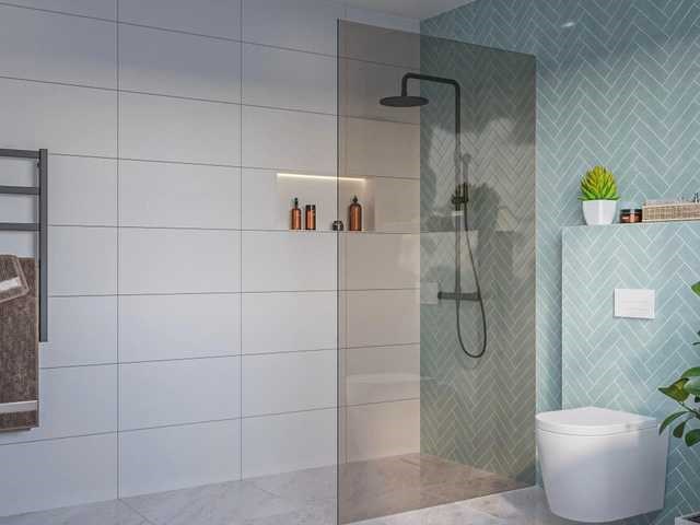 Fortifura inloopdouche rookglas 110x200cm - afbeelding 1 van  1
