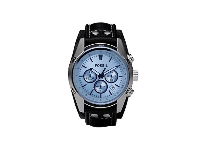 Fossil coachman chronograph zwart leren horloge - afbeelding 1 van  2
