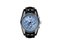 Fossil coachman chronograph zwart leren horloge - afbeelding 1 van  2