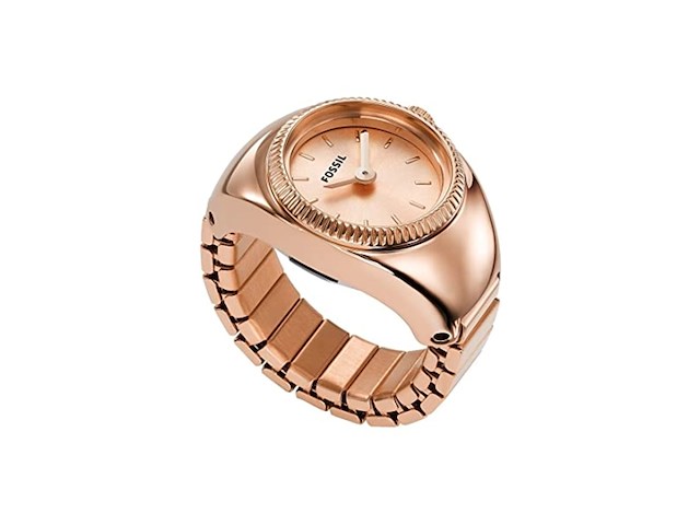 Fossil es5246 dames horloge ring 15 mm roségoudkleurig - afbeelding 1 van  2