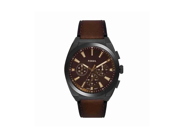 Fossil everett fs6108 horloge leer bruin 44 mm - afbeelding 1 van  4
