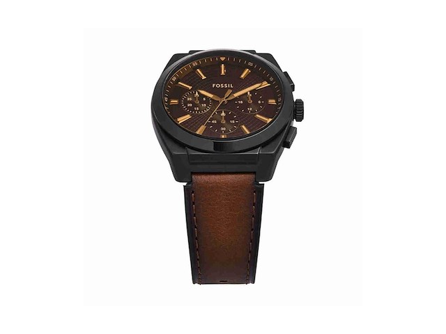 Fossil everett fs6108 horloge leer bruin 44 mm - afbeelding 2 van  4