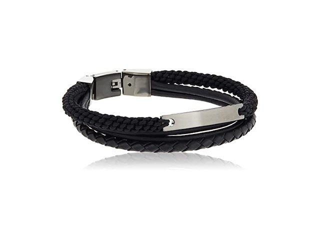 Fossil jf03185793 herenarmband 180 mm zwart/zilver - afbeelding 1 van  4