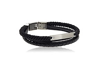 Fossil jf03185793 herenarmband 180 mm zwart/zilver