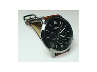 Fossil neutra horloge voor heren kwarts chronograaf uurwerk met leren band - afbeelding 2 van  4