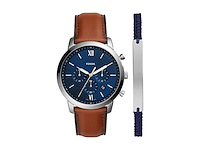 Fossil neutra horloge voor herenkwarts chronograaf uurwerk met leren band