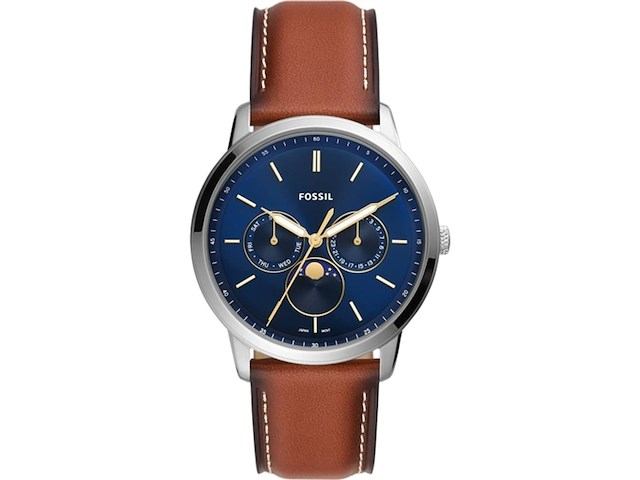 Fossil neutra minimalist fs5903 herenhorloge 42 mm zilverkleurig - afbeelding 1 van  2