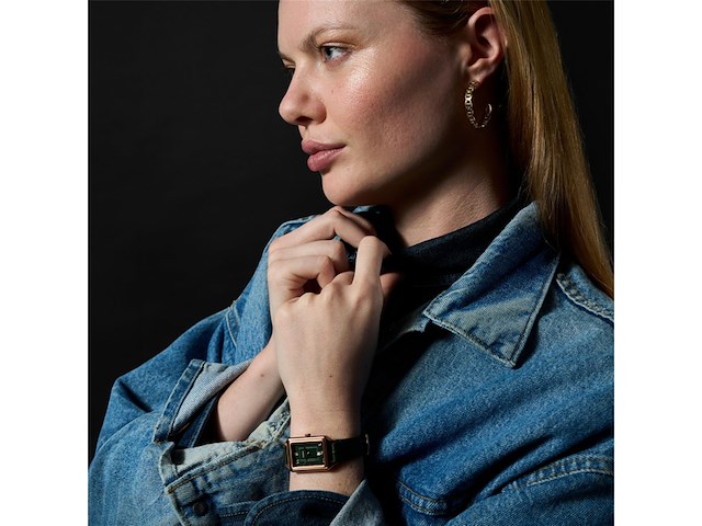 Fossil raquel horloge met drie wijzers in rosegoud roestvrij staal - afbeelding 3 van  6