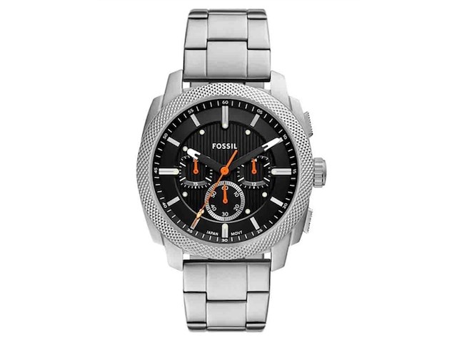 Fossil raquel horloge roestvrij stalen of leren band 44mm zwart - afbeelding 1 van  3