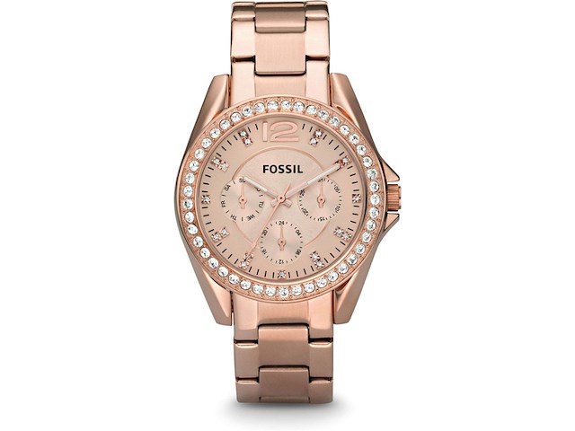 Fossil riley es2811 dames horloge roze - afbeelding 1 van  1