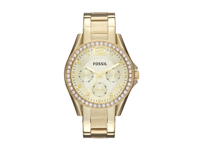 Fossil riley es3203 dames horloge goudkleurig - afbeelding 1 van  1