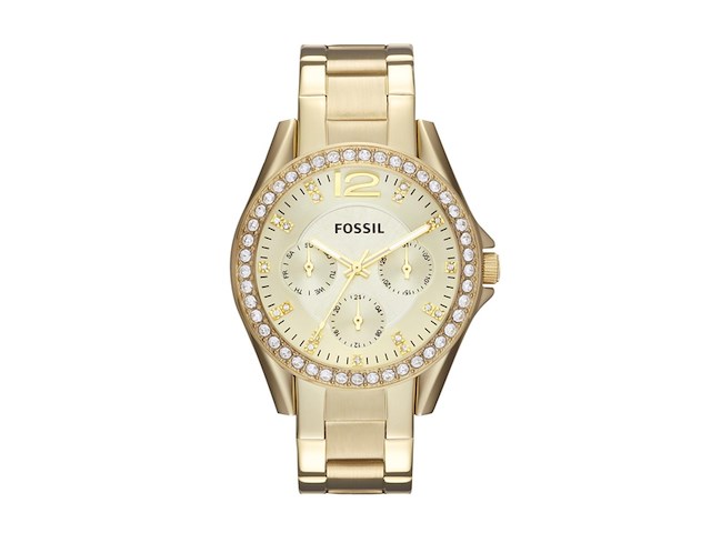 Fossil riley es3203 dames horloge goudkleurig - afbeelding 1 van  1