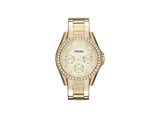Fossil riley es3203 dames horloge goudkleurig - afbeelding 1 van  1