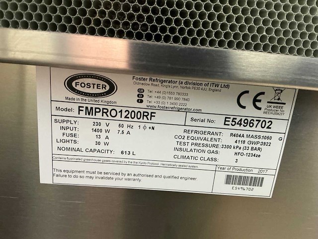 Foster - fmpro1200rf - koelvitrine - afbeelding 6 van  6