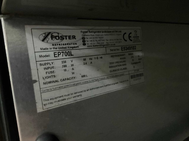 Foster ep 700 l rvs vrieskast - afbeelding 2 van  7