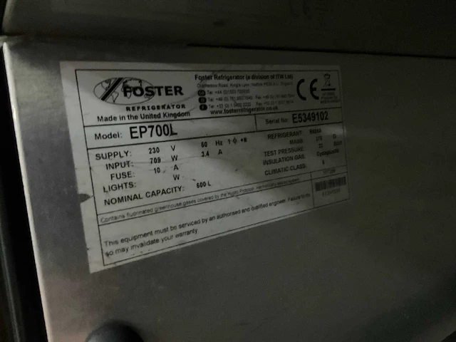 Foster ep 700 l rvs vrieskast - afbeelding 3 van  11