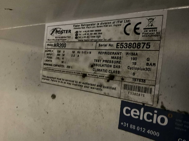 Foster hr200 rvs koelkast - afbeelding 7 van  7