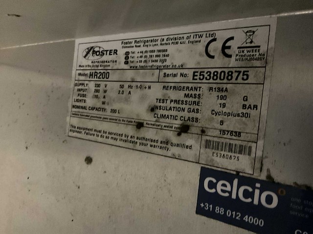 Foster hr200 rvs koelkast - afbeelding 7 van  7