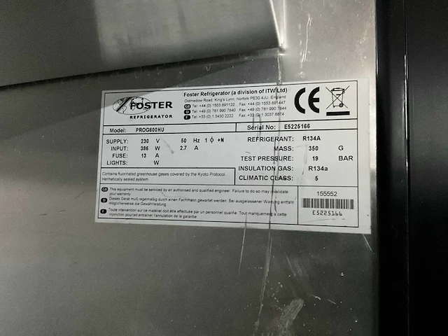 Foster prog600 hu rvs koelkast - afbeelding 5 van  5