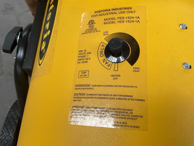 Fostoria fes-1524-1a heater - afbeelding 5 van  7
