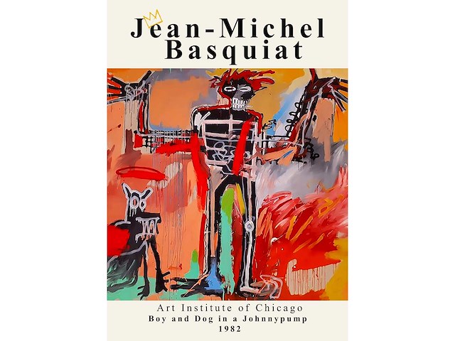Foto basquiat ‘affiche boy dog’ - afbeelding 1 van  5