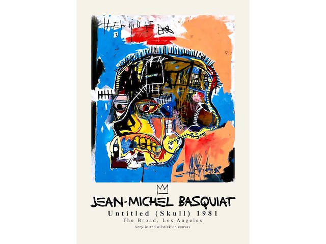 Foto basquiat ‘affiche skull’ - afbeelding 1 van  4