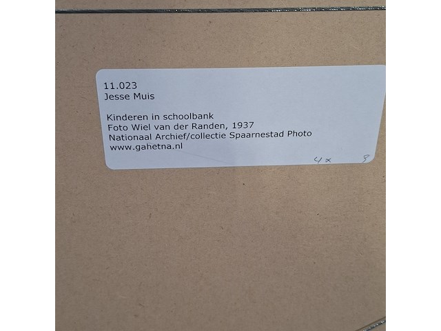 Foto in lijst, wiel van der randen, kinderen in schoolbank, 1937 - afbeelding 7 van  7