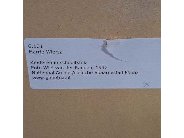 Foto in lijst, wiel van der randen, kinderen in schoolbank, 1937 - afbeelding 7 van  7