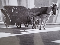 Foto in lijst, willem van de poll, paardenkoets bij het centraal station van milaan, 1936 - afbeelding 4 van  7