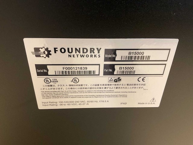 Foundry networks bigiron 15000 backbone switch - afbeelding 5 van  5