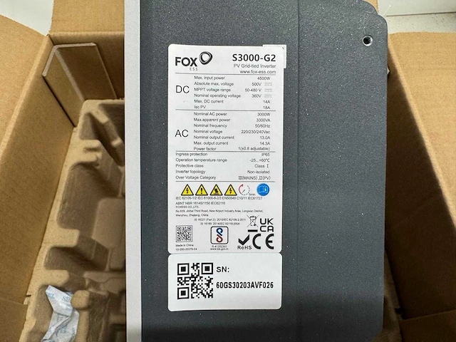 Foxess - s3000-g2 - omvormer (3kw) - afbeelding 4 van  5