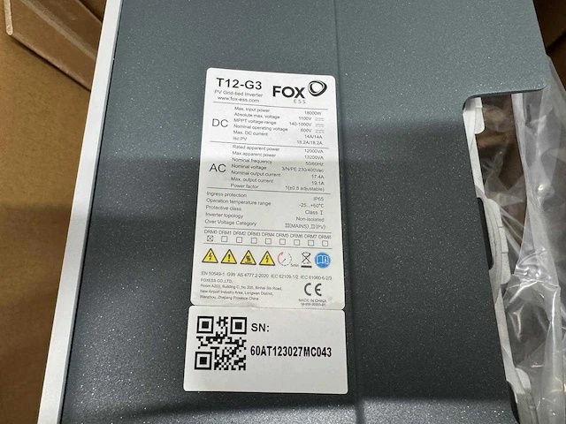 Foxess - t12-g3 - omvormer (12kw) - afbeelding 4 van  5