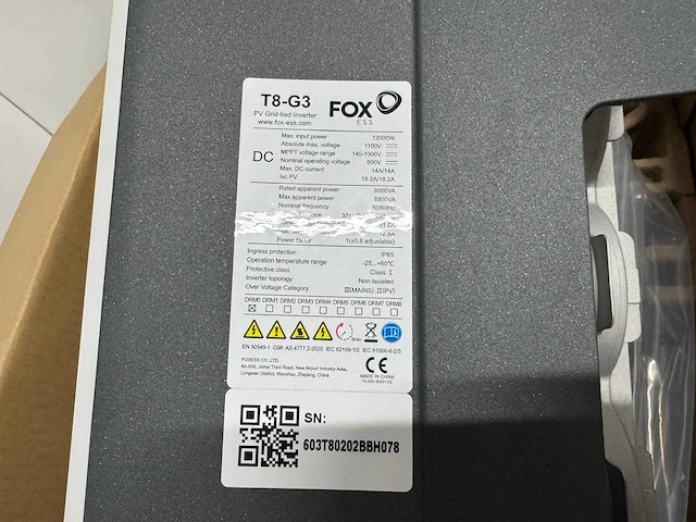 Foxess - t8-g3 - omvormer (8kw) - afbeelding 4 van  6