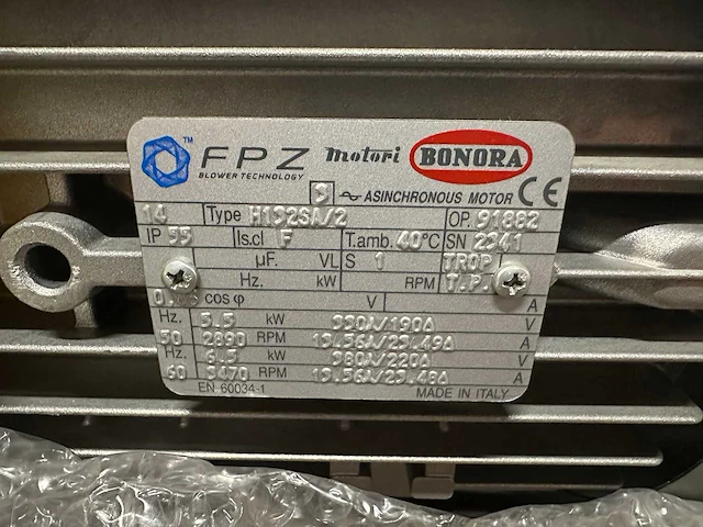 Fpz, bonora, hitop motor - partij industriële zijkanaalventilatoren / vacuümblowers met elektromotoren - afbeelding 7 van  8