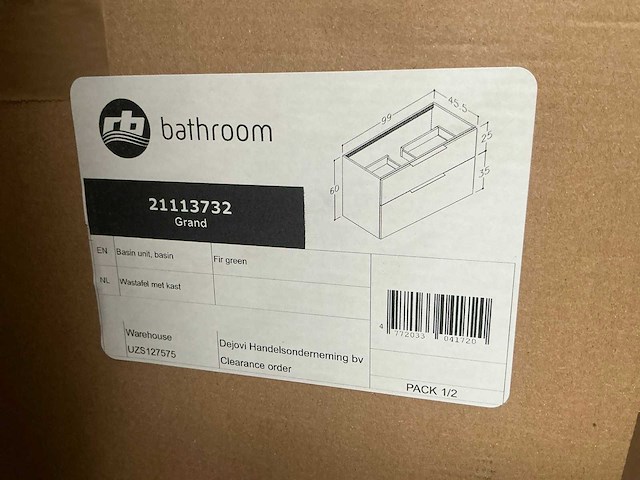 Fr bathroom grand fir green badmeubel 120cm - afbeelding 4 van  4