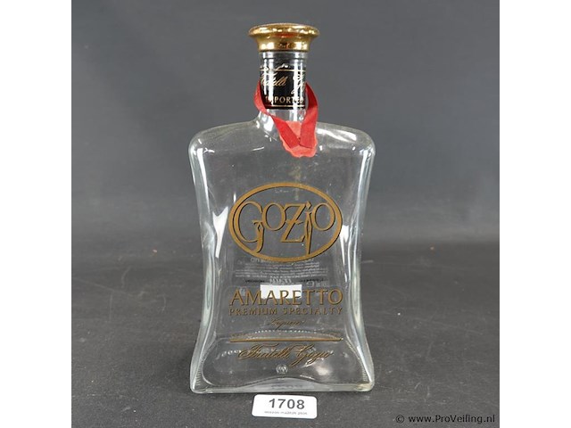 Fraai gevormde gozio amaretto fles - afbeelding 1 van  5