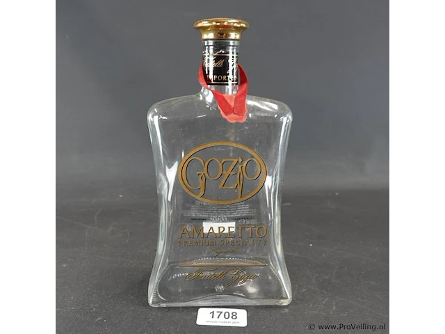 Fraai gevormde gozio amaretto fles - afbeelding 1 van  5