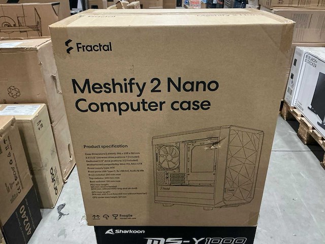Fractal design meshify 2 nano black tg dark tint - afbeelding 2 van  3