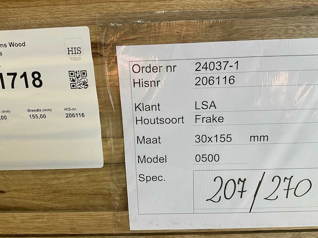 Fraké plank 270x15,5x3 cm (55x) - afbeelding 6 van  7