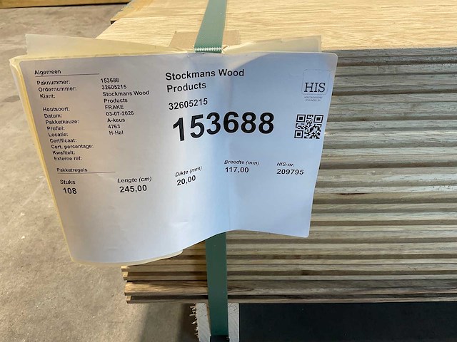 Fraké plank mes- en groef verbinding 245x11,7x2 cm (104x) - afbeelding 8 van  9