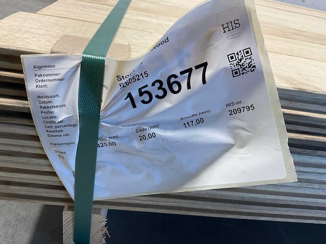 Fraké plank mes- en groef verbinding 425x11,7x2 cm (35x) - afbeelding 2 van  2