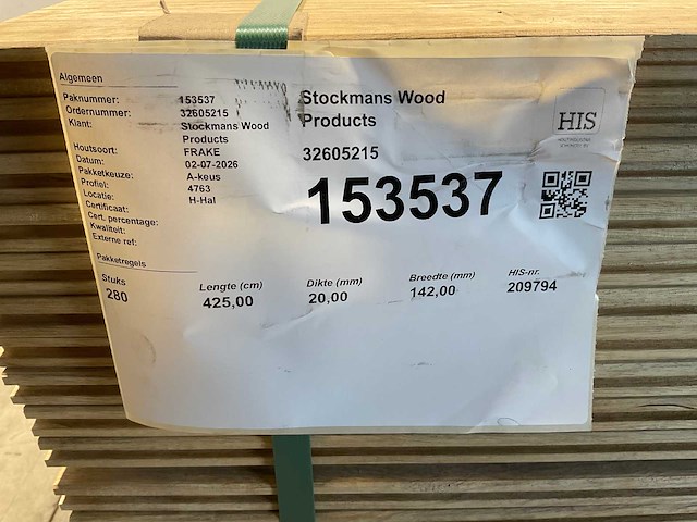 Fraké plank mes- en groef verbinding 425x14,2x2 cm (35x) - afbeelding 8 van  9