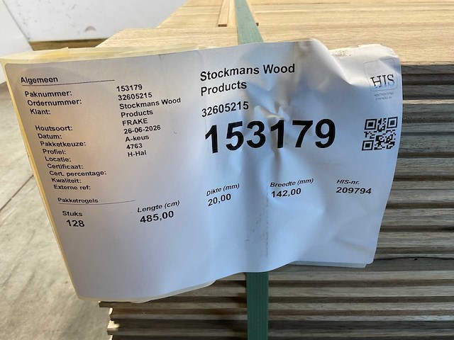 Fraké plank mes- en groef verbinding 485x14,2x2 cm (30x) - afbeelding 8 van  9