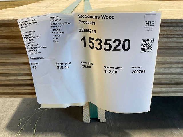 Fraké plank mes- en groef verbinding 515x14,2x2 cm (24x) - afbeelding 8 van  9